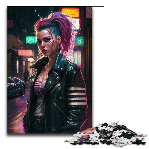 Puzzle 1000 Teile für Erwachsene Punk Girl () Puzzle zum Anfassen Spiel einzigartige Heimdekoration und Geschenke (75 x 50 cm) von linghhiming