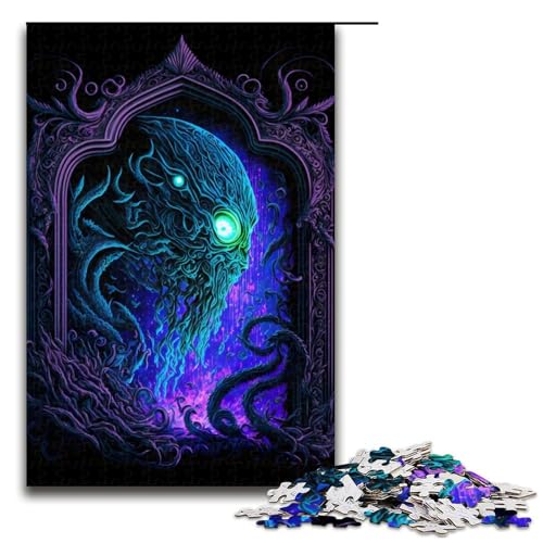 Puzzle 1000 Teile für Erwachsene Schwarzes Monster Puzzle Spiel zum Anfassen einzigartige Heimdekoration und Geschenke (75 x 50 cm) von linghhiming