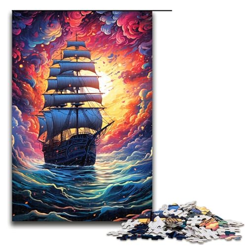 Puzzle 1000 Teile für Erwachsene Space Pirate Ship colorfu Puzzle Hands on Spiel Einzigartige Heimdekoration und Geschenke 75x50cm von linghhiming