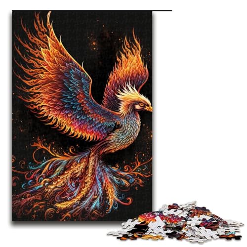 Puzzle 1000 Teile für Erwachsene Vogel Phönix Puzzle praktisches Spiel einzigartige Heimdekoration und Geschenke (75 x 50 cm) von linghhiming