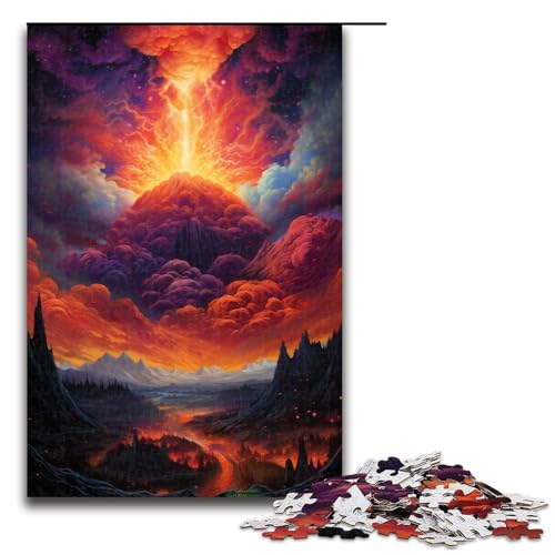 Puzzle 1000 Teile für Erwachsene Vulkanausbrüche Puzzle Spiel zum Anfassen Einzigartige Heimdekoration und Geschenke 75x50cm von linghhiming