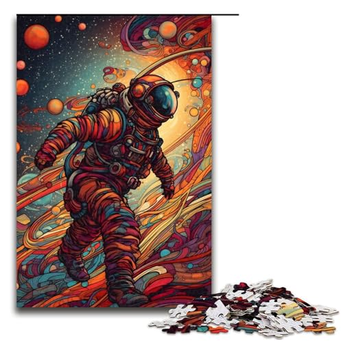 Puzzle 1000 Teile für Erwachsene farbenfrohes Astronauten Puzzle praktisches Spiel einzigartige Heimdekoration und Geschenke (75 x 50 cm) von linghhiming