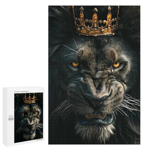 Puzzle König der Löwen 1000 Teile Holzpuzzle für Erwachsene und Kinder ab 12 Jahren lustiges Familienpuzzle (75 x 50 cm) von linghhiming