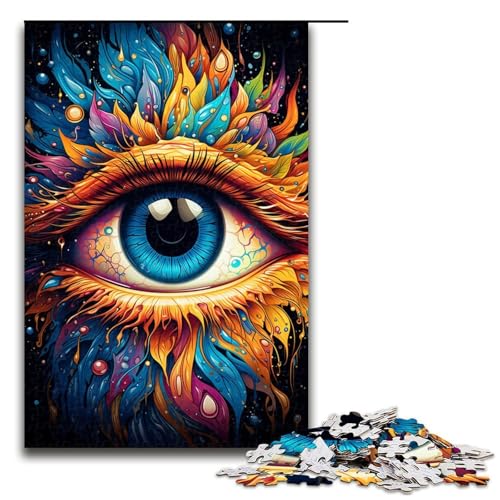 Puzzle Malen Farbe Augen 1000 Teile Holzpuzzle für Erwachsene und Kinder ab 14 Jahren Familienspaß Puzzle 1000 Teile (75 x 50 cm) von linghhiming