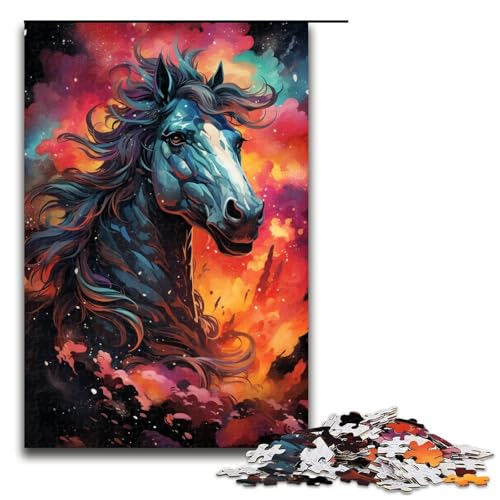 Puzzle Pferd 1000 Teile Holzpuzzle für Erwachsene und Kinder ab 14 Jahren Familienspaß Puzzle 1000 Teile (75 x 50 cm) von linghhiming