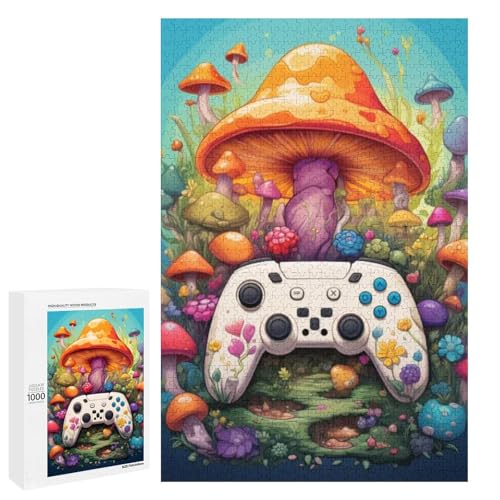 Puzzle Pilz Gamepad 1000 teiliges Holzpuzzle für Erwachsene und Kinder ab 12 Jahren lustiges Familienpuzzle (75 x 50 cm) von linghhiming