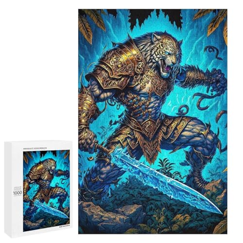 Puzzle Tiger 1000 Teile Holzpuzzle für Erwachsene und Kinder ab 12 Jahren lustiges Familienpuzzle (75 x 50 cm) von linghhiming