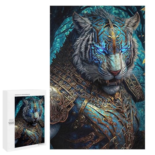 für Erwachsene Puzzle Tiger 1000 teiliges Holzpuzzle für Erwachsene und Kinder ab 12 Jahren (75 x 50 cm) von linghhiming