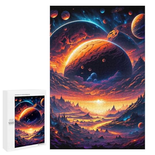 Puzzle für Erwachsene „Cosmic Valley“ 1000 Teile Holz Rundpuzzle für Erwachsene und Kinder ab 12 Jahren Lernspielzeug (75 x 50 cm) von linghhiming