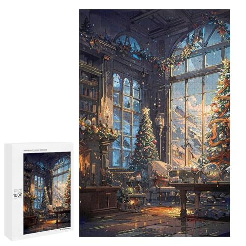 Puzzle für Erwachsene „Hütte unter den Sternen“ 1000 Teile Holz Rundpuzzle für Erwachsene und Kinder ab 12 Jahren Lernspielzeug (75 x 50 cm) von linghhiming