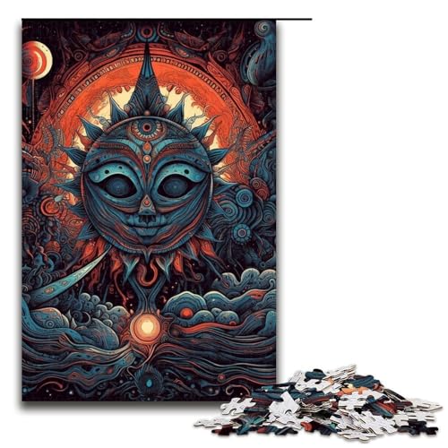 Puzzle für Erwachsene „Psychedelic Mood 1000 Teile Holzpuzzle für Erwachsene und Kinder ab 14 Jahren (75 x 50 cm) von linghhiming
