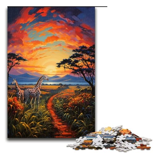 Puzzle für Erwachsene 1000 Teile Afrika-Savanne Heimdekoration Puzzle-Spielzeug Geschenk für die ganze Familie 1000 Teile (75 x 50 cm) von linghhiming