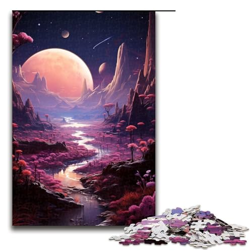 Puzzle für Erwachsene 1000 Teile Alien Planet Holzpuzzle für Kinder Lernspiel 1000 Teile (75 x 50 cm) von linghhiming