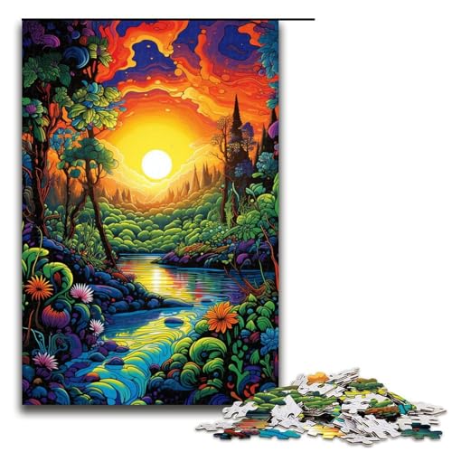 Puzzle für Erwachsene 1000 Teile Amazon_River_Colorful Heimdekoration Puzzle Spielzeug Geschenk für die ganze Familie 75 x 50 cm von linghhiming