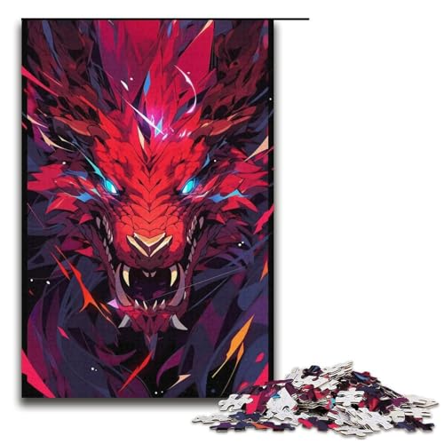 Puzzle für Erwachsene 1000 Teile Anime-Kunst Drachen-Puzzle Lernspiele für Zuhause DIY-Spielzeug tolles Geschenk für Spiele 1000 Teile (38 x 26 cm) von linghhiming