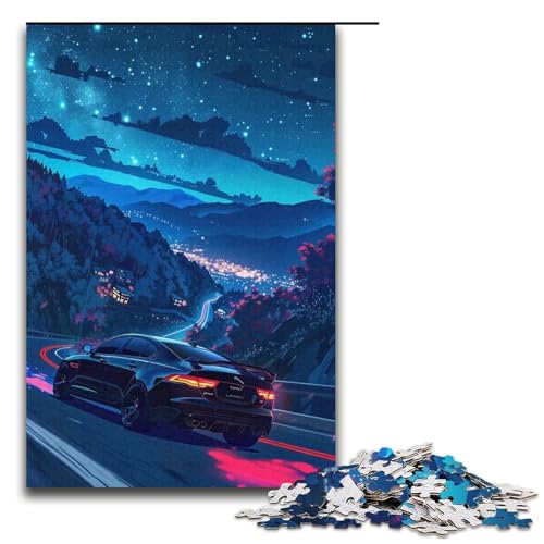 Puzzle für Erwachsene 1000 Teile Anime-Sportwagen-Puzzle Lernspiele für Zuhause DIY-Spielzeug tolles Geschenk für Spiele 1000 Teile (38 x 26 cm) von linghhiming