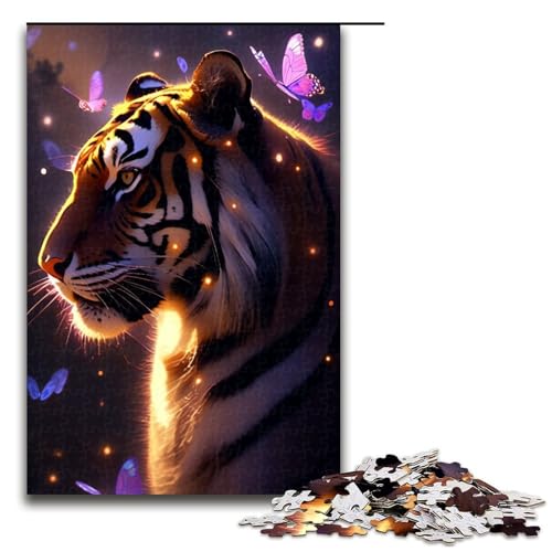 Puzzle für Erwachsene 1000 Teile Anime-Tigerfamilie Holzpuzzle Lernspiel Herausforderungsspielzeug 1000 Teile (75 x 50 cm) von linghhiming