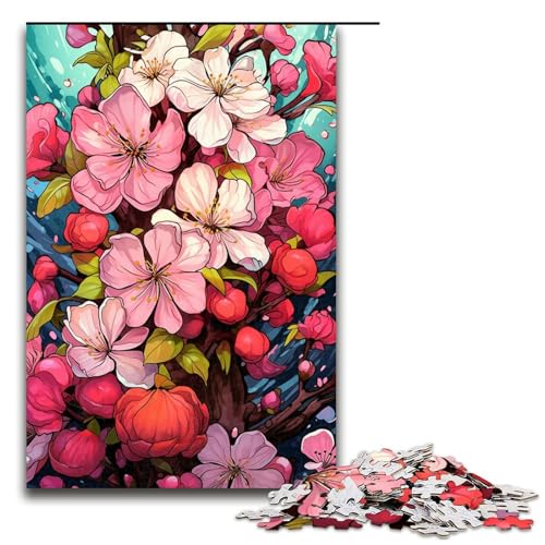 Puzzle für Erwachsene 1000 Teile Apfelblüte bunt Heimdekoration Puzzle Spielzeug Geschenk für die ganze Familie 75 x 50 cm von linghhiming