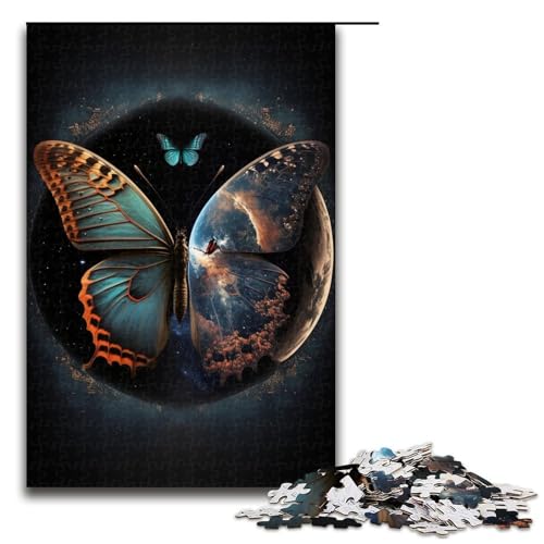 Puzzle für Erwachsene 1000 Teile Art Dream Butterfly Holzpuzzle für Kinder Lernspiel 1000 Teile (75 x 50 cm) von linghhiming