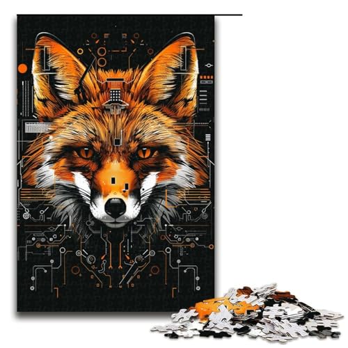 Puzzle für Erwachsene 1000 Teile Art Fox Puzzle Holzpuzzle Lernspiel Herausforderungsspielzeug 1000 Teile (75 x 50 cm) von linghhiming