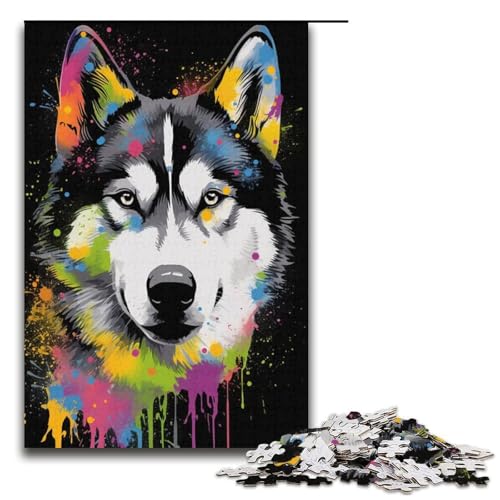 Puzzle für Erwachsene 1000 Teile Art Husky-Puzzle Lernspiele für Zuhause DIY-Spielzeug tolles Geschenk für Spiele 1000 Teile (38 x 26 cm) von linghhiming