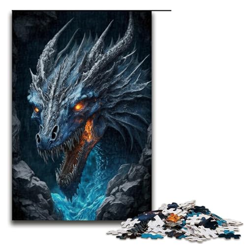 Puzzle für Erwachsene 1000 Teile Art Ice Dragon Puzzle Lernspiele für Zuhause DIY-Spielzeug tolles Geschenk für Spiele 1000 Teile (75 x 50 cm) von linghhiming