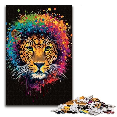 Puzzle für Erwachsene 1000 Teile Art Leopard Puzzlespiel lustiges Spielzeug 1000 Teile (75 x 50 cm) von linghhiming