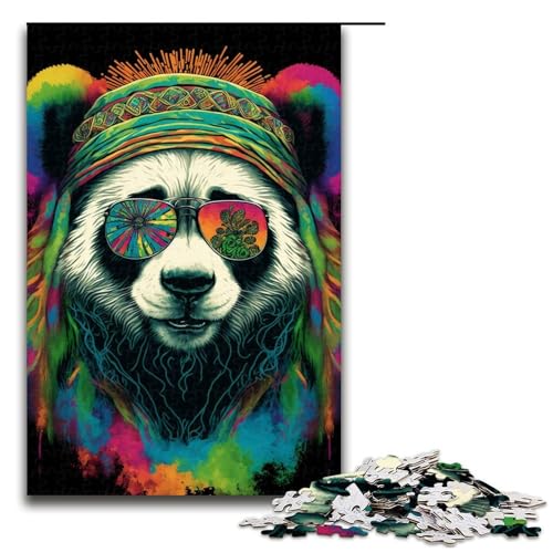 Puzzle für Erwachsene 1000 Teile Art Neon Panda Puzzle für Erwachsene Holzpuzzles Familienspiele Weihnachtsgeburtstagsgeschenke 1000 Teile (75 x 50 cm) von linghhiming