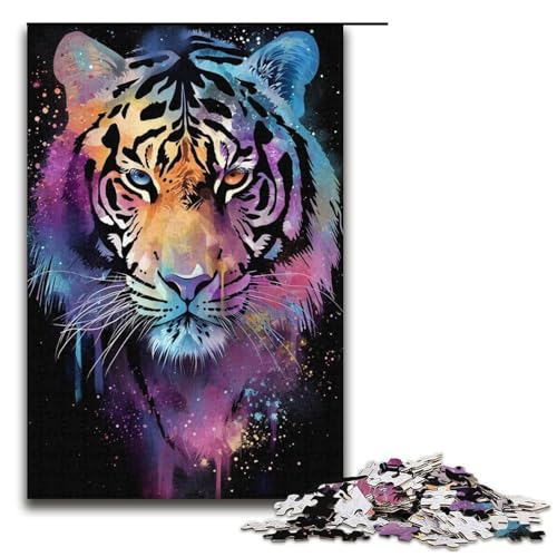 Puzzle für Erwachsene 1000 Teile Art Tiger Jigsaw Puzzle Lernspiele für Zuhause DIY-Spielzeug tolles Geschenk für Spiele 1000 Teile (38 x 26 cm) von linghhiming