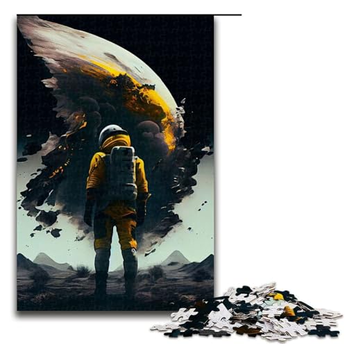 Puzzle für Erwachsene 1000 Teile Astronaut auf Filmplakat Puzzlespiel lustiges Spielzeug (75 x 50 cm) von linghhiming