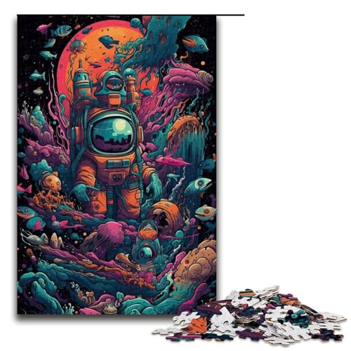 Puzzle für Erwachsene 1000 Teile Astronaut im Weltraum Geburtstagsgeschenk für Teenager ab 14 Jahren (75 x 50 cm) von linghhiming