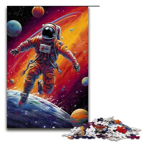 Puzzle für Erwachsene 1000 Teile Astronaut tolle Farben Puzzle Lernspiele für Zuhause DIY Spielzeug tolles Geschenk für Spiele (75 x 50 cm) von linghhiming