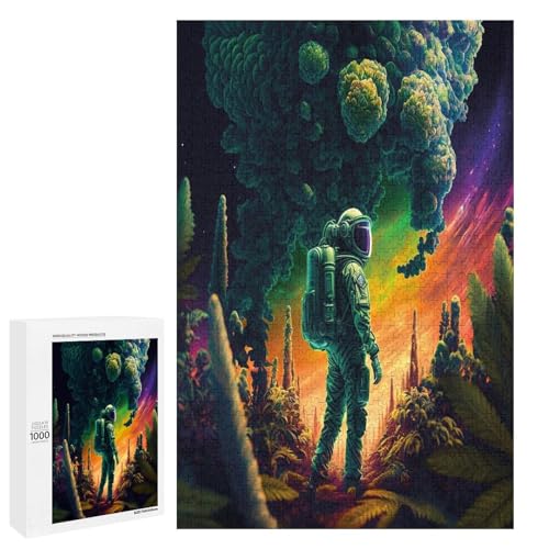 Puzzle für Erwachsene 1000 Teile Astronauten Holzpuzzle 75 x 50 cm von linghhiming