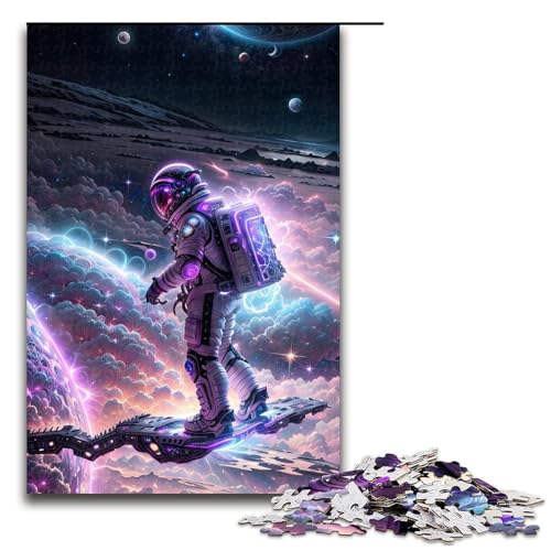 Puzzle für Erwachsene 1000 Teile Astronauten Holzpuzzle für Kinder Lernspiel (75 x 50 cm) von linghhiming