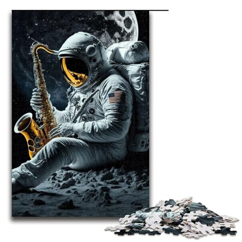 Puzzle für Erwachsene 1000 Teile Astronauten Saxophon Geburtstagsgeschenk Geschenke für Teenager ab 14 Jahren 75 x 50 cm von linghhiming