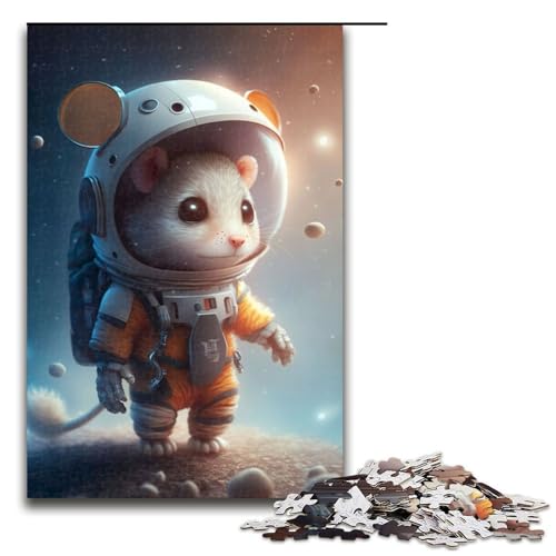 Puzzle für Erwachsene 1000 Teile Astronauten Weltraummaus Puzzle Spiele Spielzeug Geschenk geeignet als Schreibtischdekoration (75 x 50 cm) von linghhiming