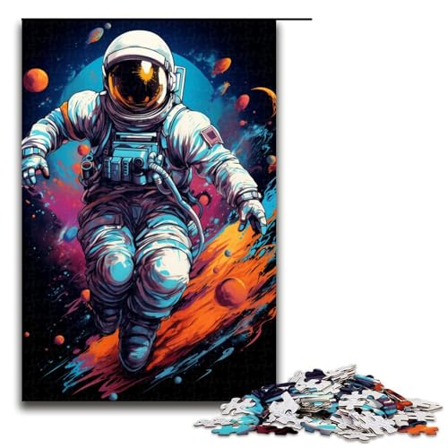 Puzzle für Erwachsene 1000 Teile Astronauten die im farbenfrohen Weltraum Spielen Puzzle Lernspiele für Zuhause DIY Spielzeug tolles Geschenk für Spiele 75 x 50 cm von linghhiming