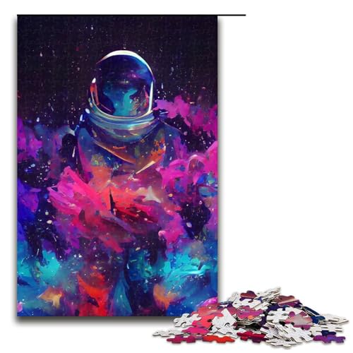 Puzzle für Erwachsene 1000 Teile Astronautenfamilie Holzpuzzle Lernspiel Herausforderungsspielzeug (75 x 50 cm) von linghhiming