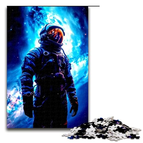 Puzzle für Erwachsene 1000 Teile Astronautenfamilie Holzpuzzle Lernspiel Herausforderungsspielzeug 75 x 50 cm von linghhiming
