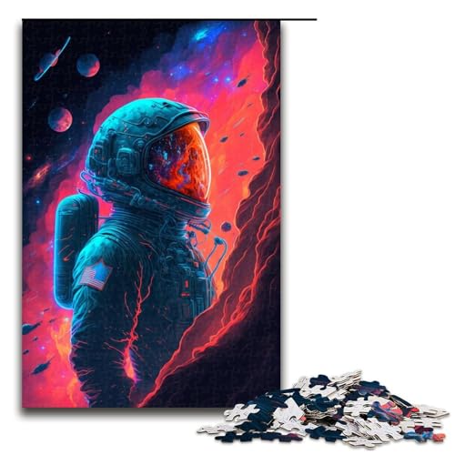 Puzzle für Erwachsene 1000 Teile Astronautenporträt Holzpuzzle 75 x 50 cm von linghhiming