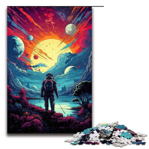 Puzzle für Erwachsene 1000 Teile Astronautenreise im Weltraum Puzzle Lernspiele für Zuhause DIY Spielzeug tolles Geschenk für Spiele 75 x 50 cm von linghhiming