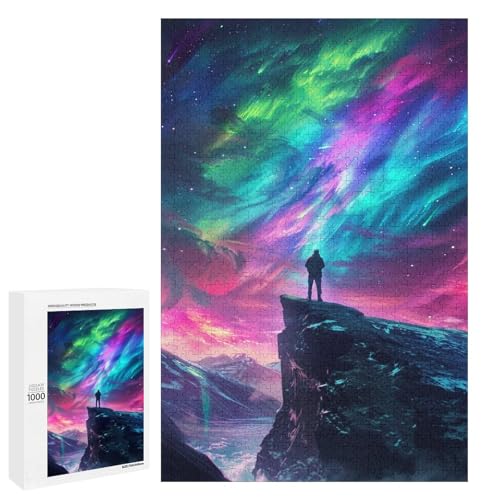 Puzzle für Erwachsene 1000 Teile Aurora Borealis auf Einer Klippe Holzpuzzle Lernspiel Herausforderungsspielzeug 75 x 50 cm Puzzle für Erwachsene 1000 Teile Aurora Borealis auf Einer Klippe Holzpuzzle Lernspiel Herausforderungsspielzeug 75 x 50 cm von linghhiming