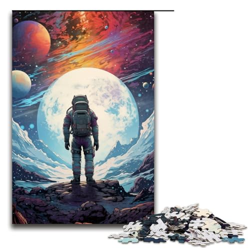 Puzzle für Erwachsene 1000 Teile Außerirdischer Astronaut im Weltraum Mustermontage hilft dem Gehirn süchtig machendes Spielzeug zur Förderung der Geduld 1000 Teile (75 x 50 cm) von linghhiming