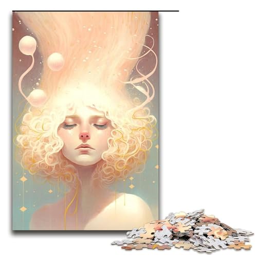 Puzzle für Erwachsene 1000 Teile Beauty Girl Puzzle Lernspiele für Zuhause DIY Spielzeug tolles Geschenk für Spiele 75 x 50 cm von linghhiming