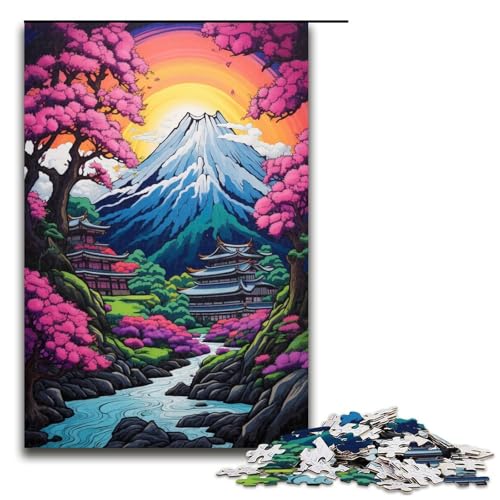 Puzzle für Erwachsene 1000 Teile Berg Puzzle im asiatischen Stil Lernspiele für Zuhause DIY Spielzeug tolles Geschenk für Spiele 75 x 50 cm von linghhiming