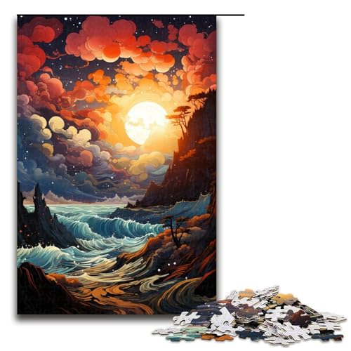 Puzzle für Erwachsene 1000 Teile Bezaubernde Sonnenuntergangslandschaft Puzzle Lernspiele für Zuhause DIY Spielzeug tolles Geschenk für Spiele 75 x 50 cm von linghhiming