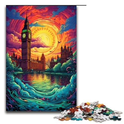 Puzzle für Erwachsene 1000 Teile Big Ben Britisches Puzzle Lernspiele für Zuhause DIY Spielzeug tolles Geschenk für Spiele 75 x 50 cm von linghhiming