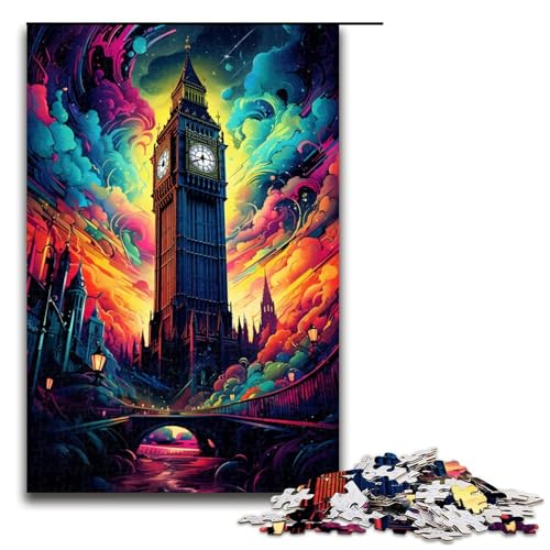 Puzzle für Erwachsene 1000 Teile Big Ben Britisches Unmögliches Puzzle Familienspiel Stressabbau schwierige Herausforderung 75 x 50 cm von linghhiming