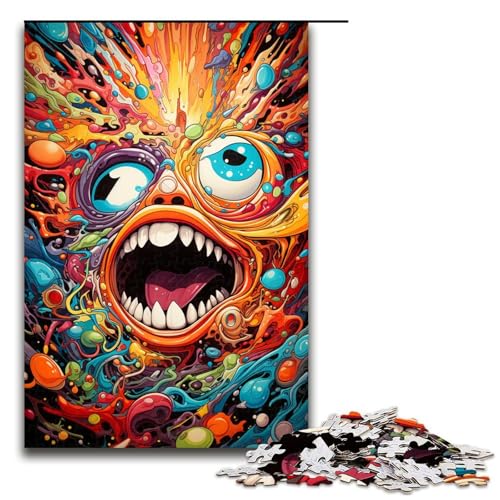 Puzzle für Erwachsene 1000 Teile Bizarre Bunte Monster Puzzle Lernspiele für Zuhause DIY Spielzeug tolles Geschenk für Spiele 75 x 50 cm von linghhiming