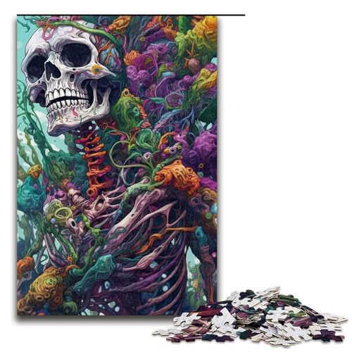 Puzzle für Erwachsene 1000 Teile Blumenskelett Puzzle Geburtstagsgeschenk für Teenager ab 14 Jahren (75 x 50 cm) von linghhiming